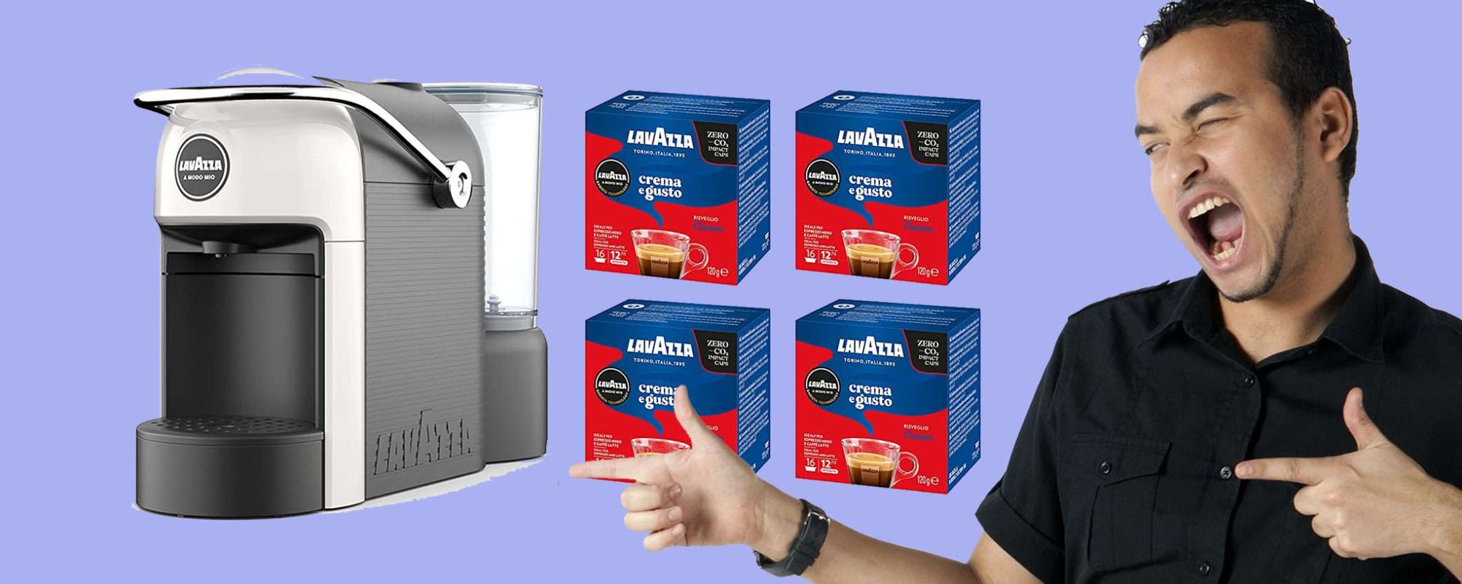 Lavazza A Modo Mio Jolie con 64 capsule in offerta a soli 77€ (-20%) Lavazza A Modo Mio Jolie con 64 capsule in offerta a soli 77€ (-20%)