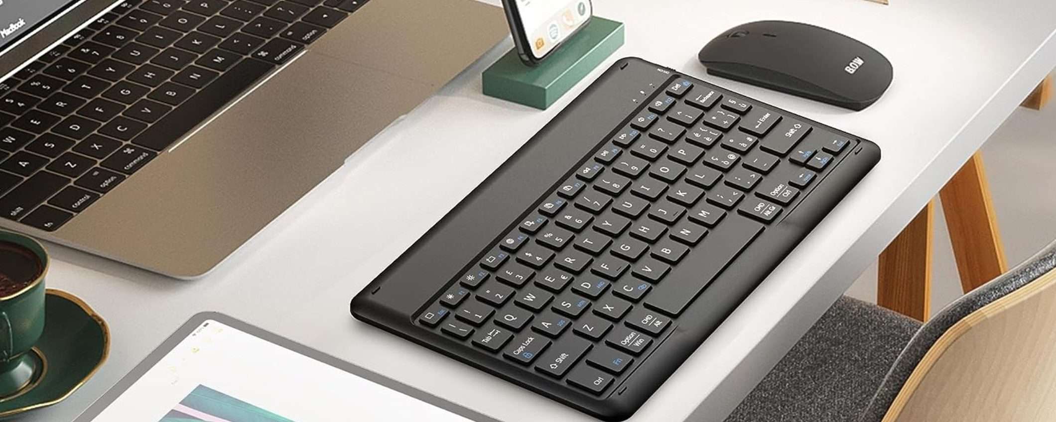 Tastiera bluetooth per PC, smartphone e tablet: solo 10€ su Amazon con questo coupon Tastiera bluetooth per PC, smartphone e tablet: solo 10€ su Amazon con questo coupon