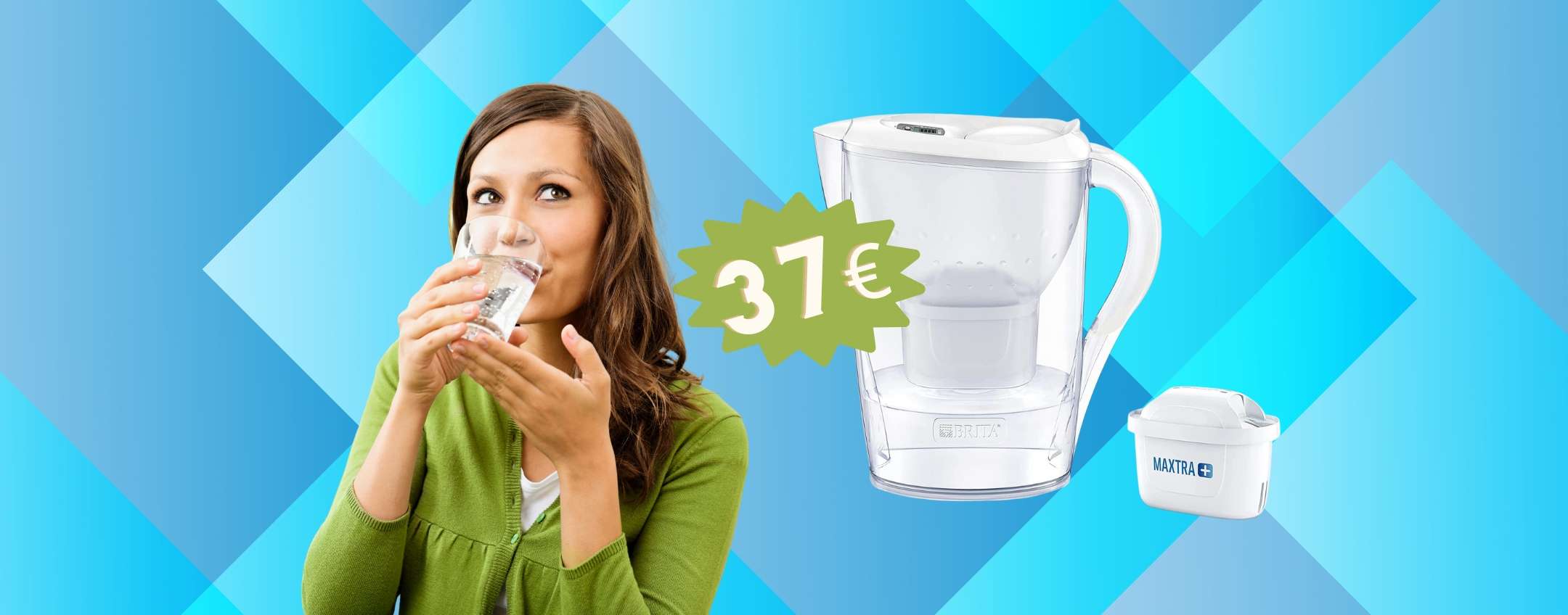 Adesivo 'Bevi Acqua' In Plastica, 12 X 5 Cm, Resistente UV, Per Interni Ed Esterni