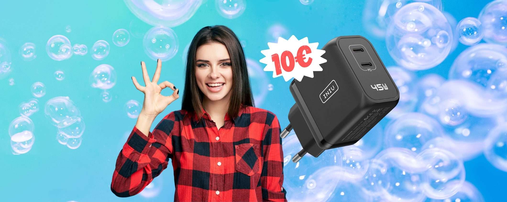 Caricatore USB da 45W con due uscite in TRIPLO SCONTO è tuo a 10€ Caricatore USB da 45W con due uscite in TRIPLO SCONTO è tuo a 10€