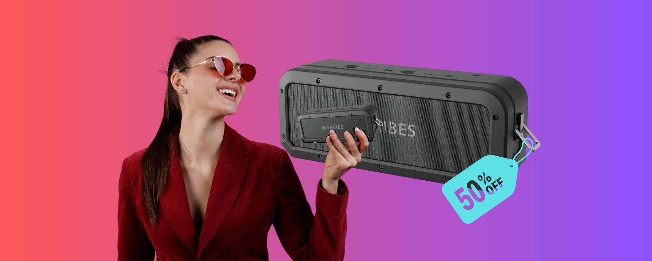 Cassa Bluetooth portatile e impermeabile da 40W a METÀ PREZZO Cassa Bluetooth portatile e impermeabile da 40W a METÀ PREZZO