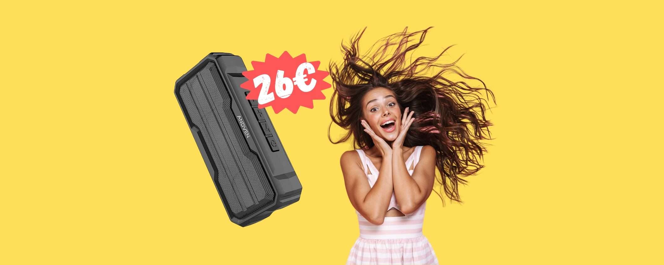 Cassa Bluetooth portatile e impermeabile con USB e microSD a 26€ Cassa Bluetooth portatile e impermeabile con USB e microSD a 26€