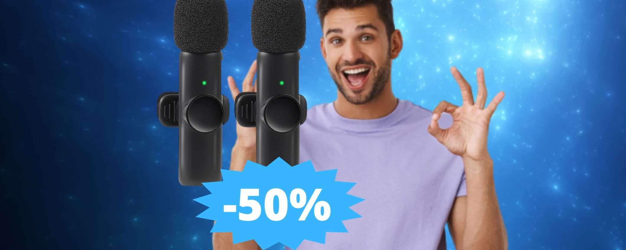 Microfoni Lavalier Wireless per smartphone: prezzo BOMBA (-50%) Microfoni Lavalier Wireless per smartphone: prezzo BOMBA (-50%)