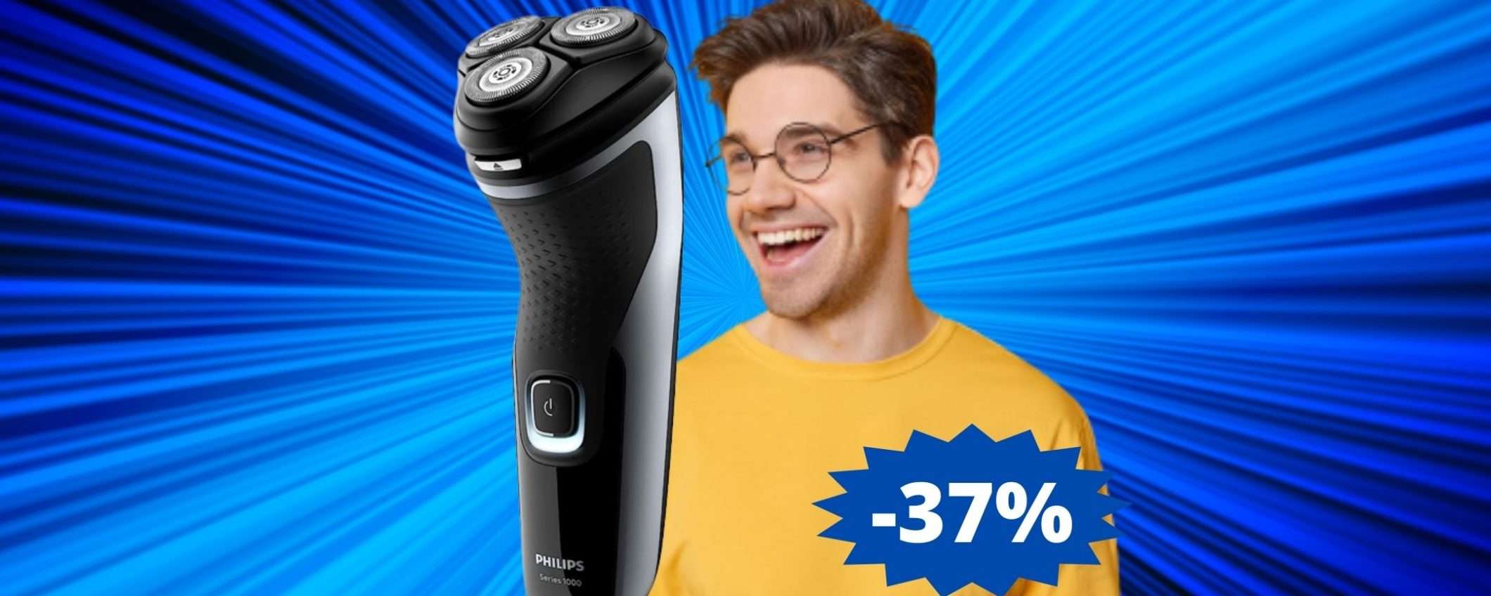 Rasoio elettrico Philips: prezzo BOMBA su Amazon (-37%)