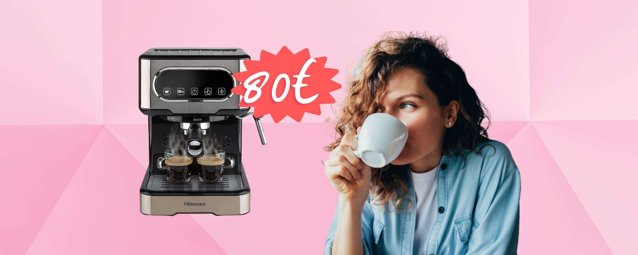 Hisense: macchina per caffè in cialde e macinato con montalatte a 80€ Hisense: macchina per caffè in cialde e macinato con montalatte a 80€