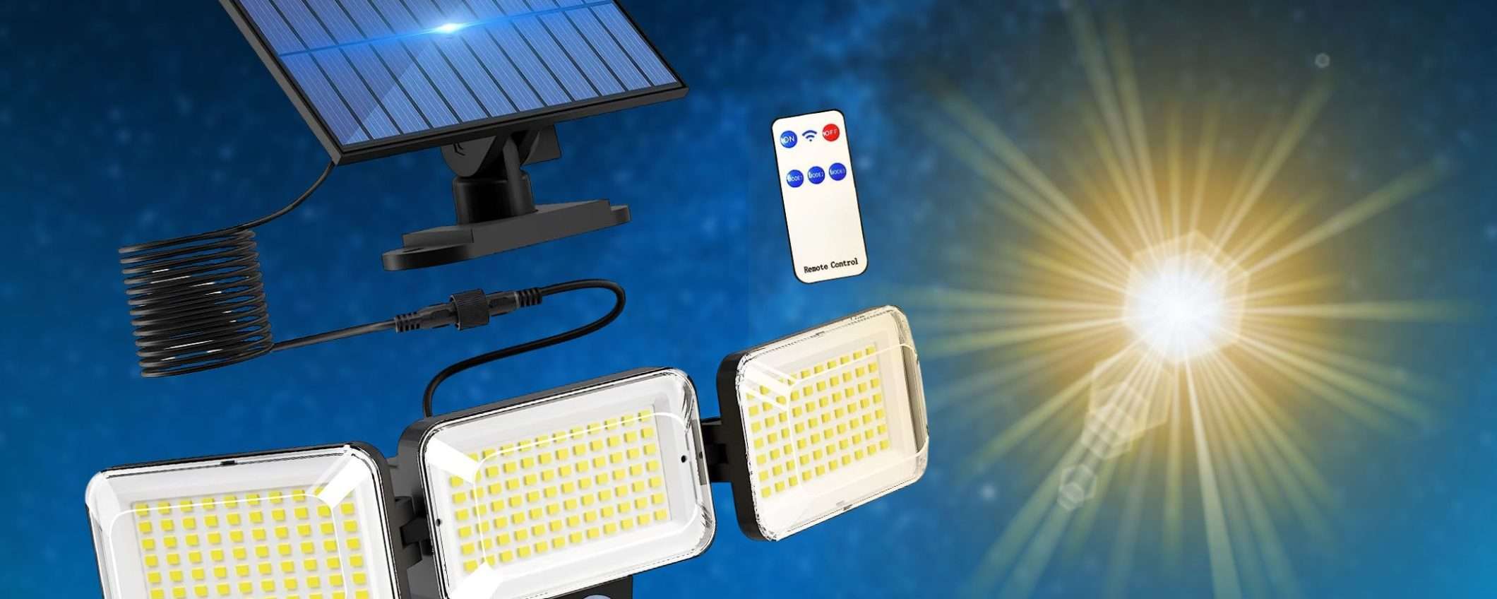 Lascia che questa assurda luce solare a 3 teste ti ABBAGLI: prezzo WOW (15€)