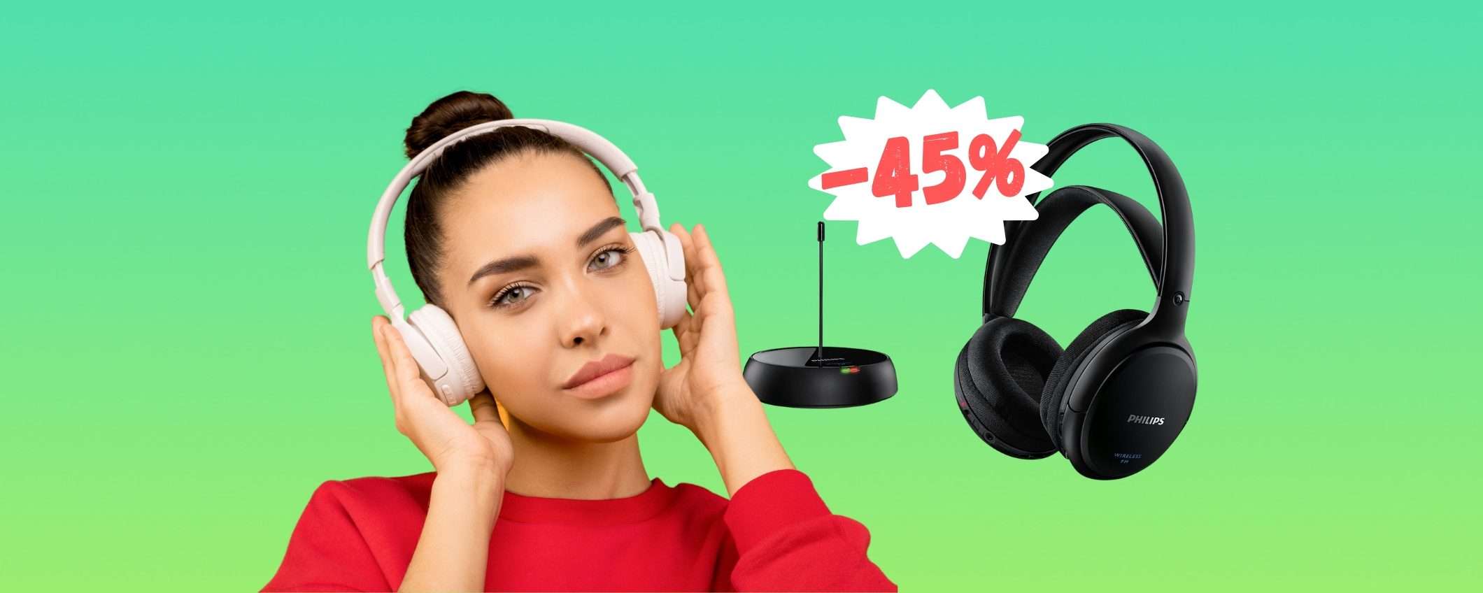 Philips lancia una BOMBA pazzesca: cuffie wireless al 45% in MENO Philips lancia una BOMBA pazzesca: cuffie wireless al 45% in MENO