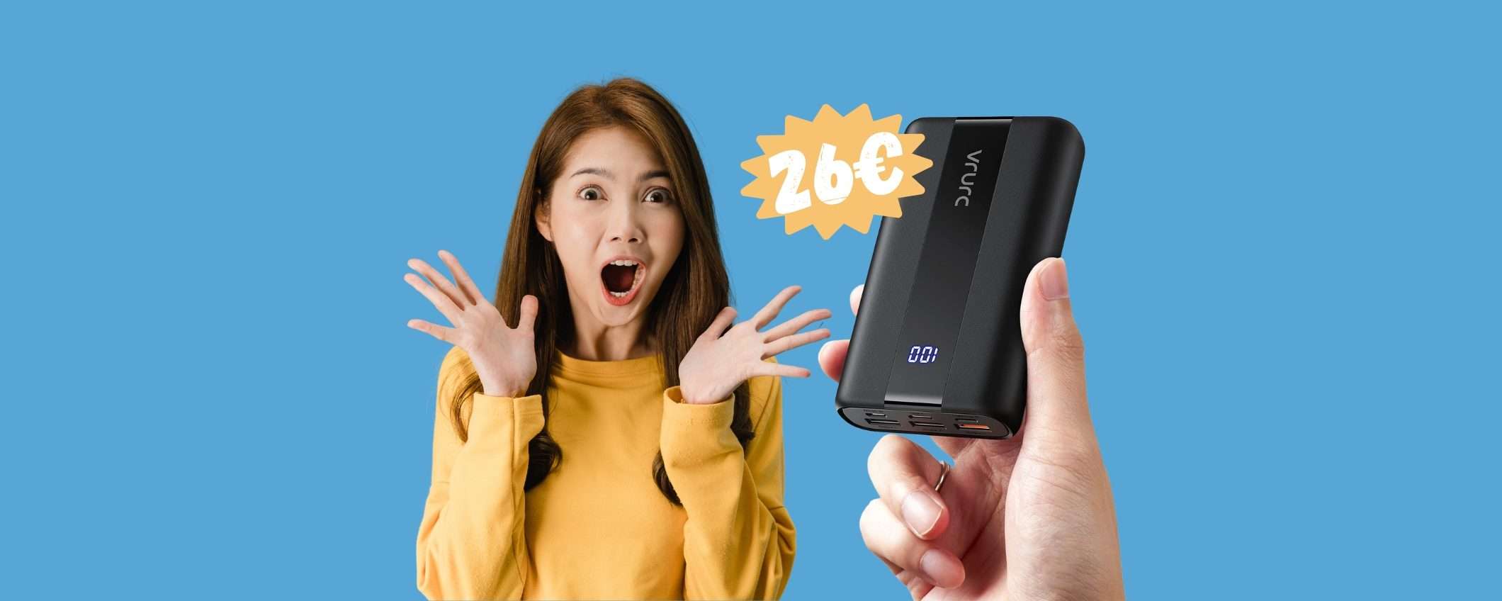 Power Bank da 20,000 mAh che ricarica 4 dispositivi a 26€ Power Bank da 20,000 mAh che ricarica 4 dispositivi a 26€