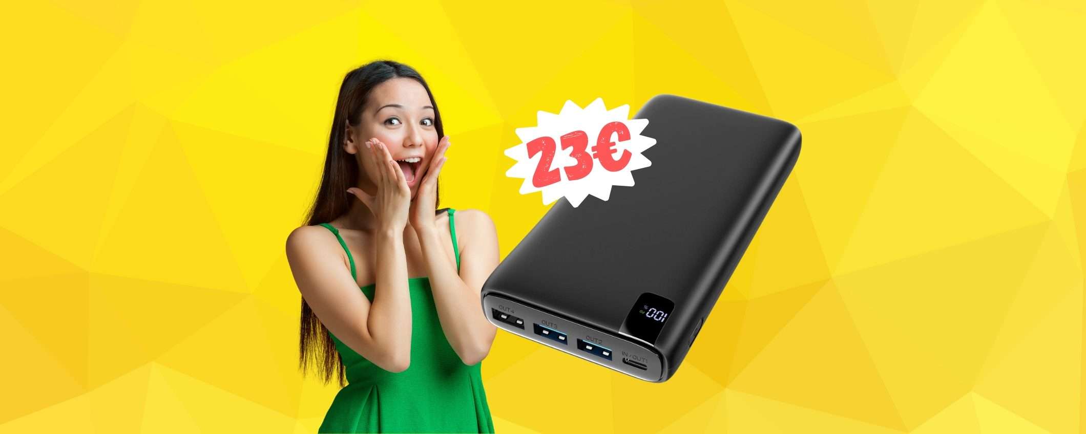 Power Bank da 26800mAh con ricarica rapida a SOLI 23€ Power Bank da 26800mAh con ricarica rapida a SOLI 23€