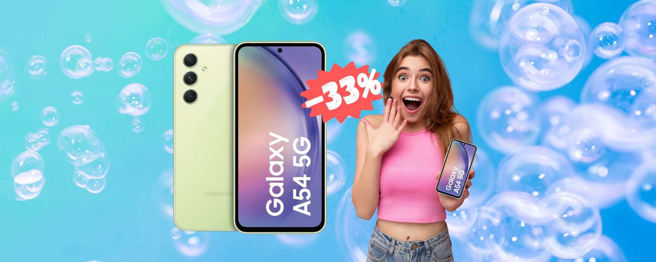 Samsung Galaxy A54 quasi al MINIMO STORICO (-33%) Samsung Galaxy A54 quasi al MINIMO STORICO (-33%)