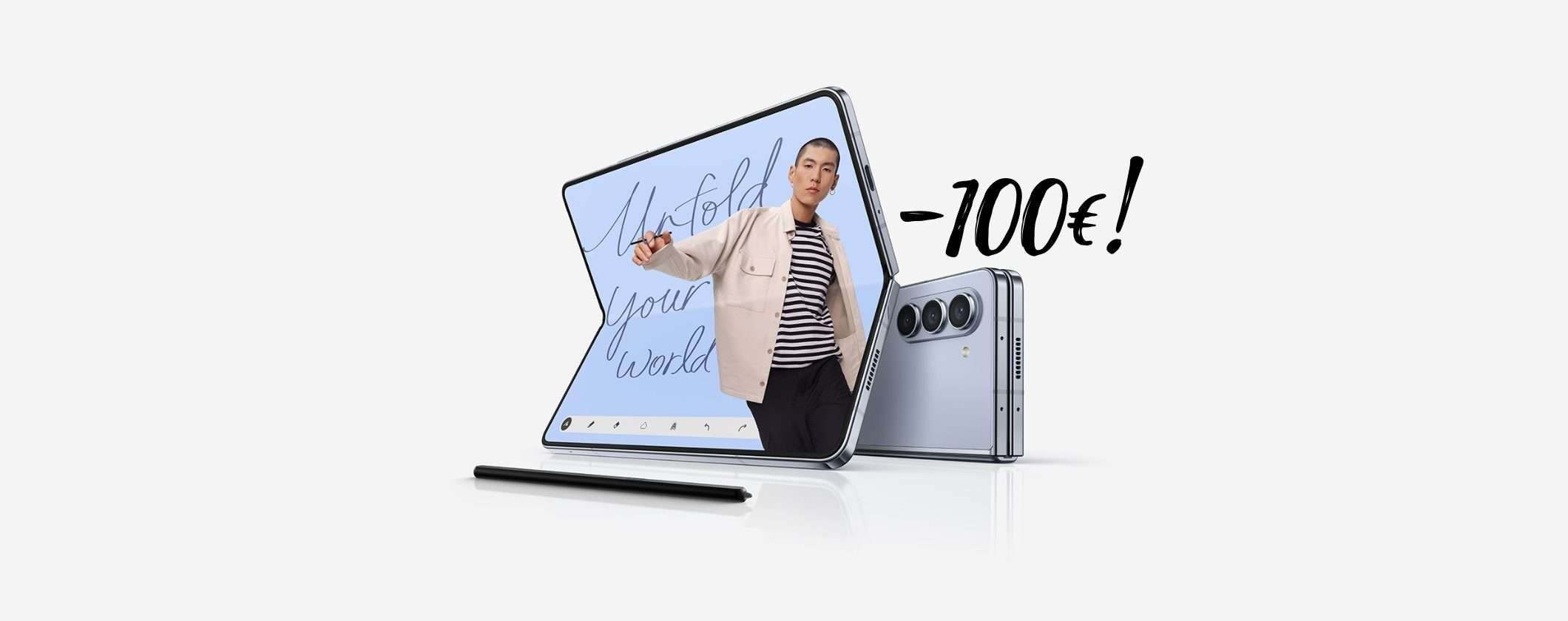 Samsung Galaxy Z Fold5 e Z Flip5: 100€ di sconto con questo codice Samsung Galaxy Z Fold5 e Z Flip5: 100€ di sconto con questo codice