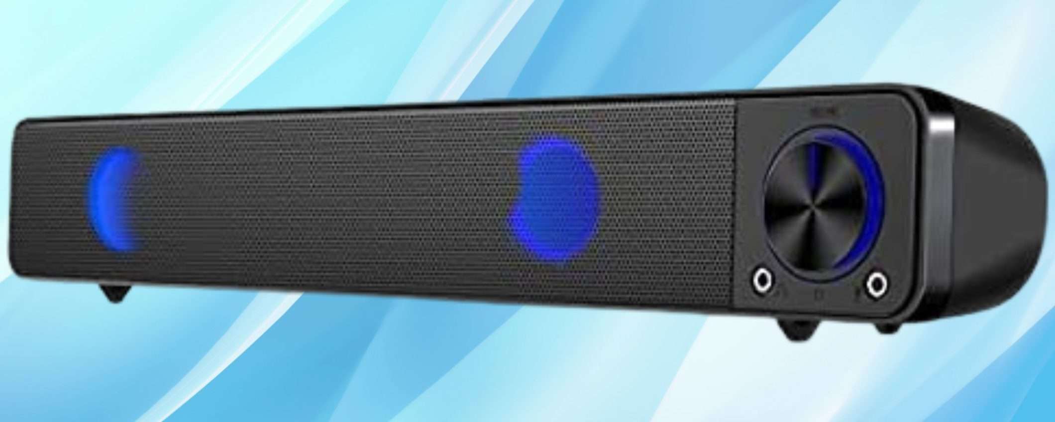 Soundbar compatta con luce LED: prezzo INSIGNIFICANTE su Amazon (15€) Soundbar compatta con luce LED: prezzo INSIGNIFICANTE su Amazon (15€)