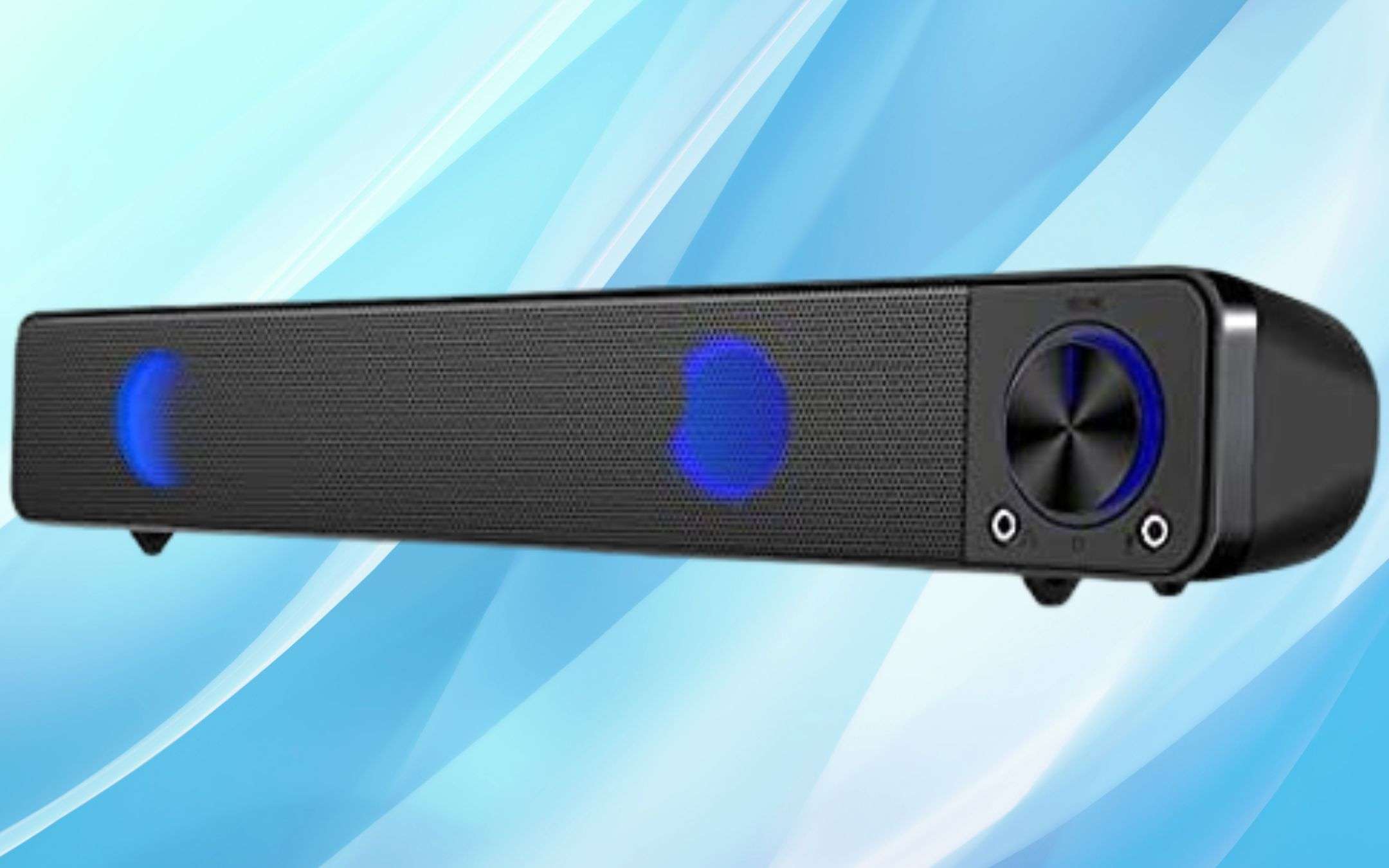 Soundbar 2.1 Compatta Con Subwoofer Per TV, Bassi Regolabili E Connessione Bluetooth, HDMI, AUX E USB