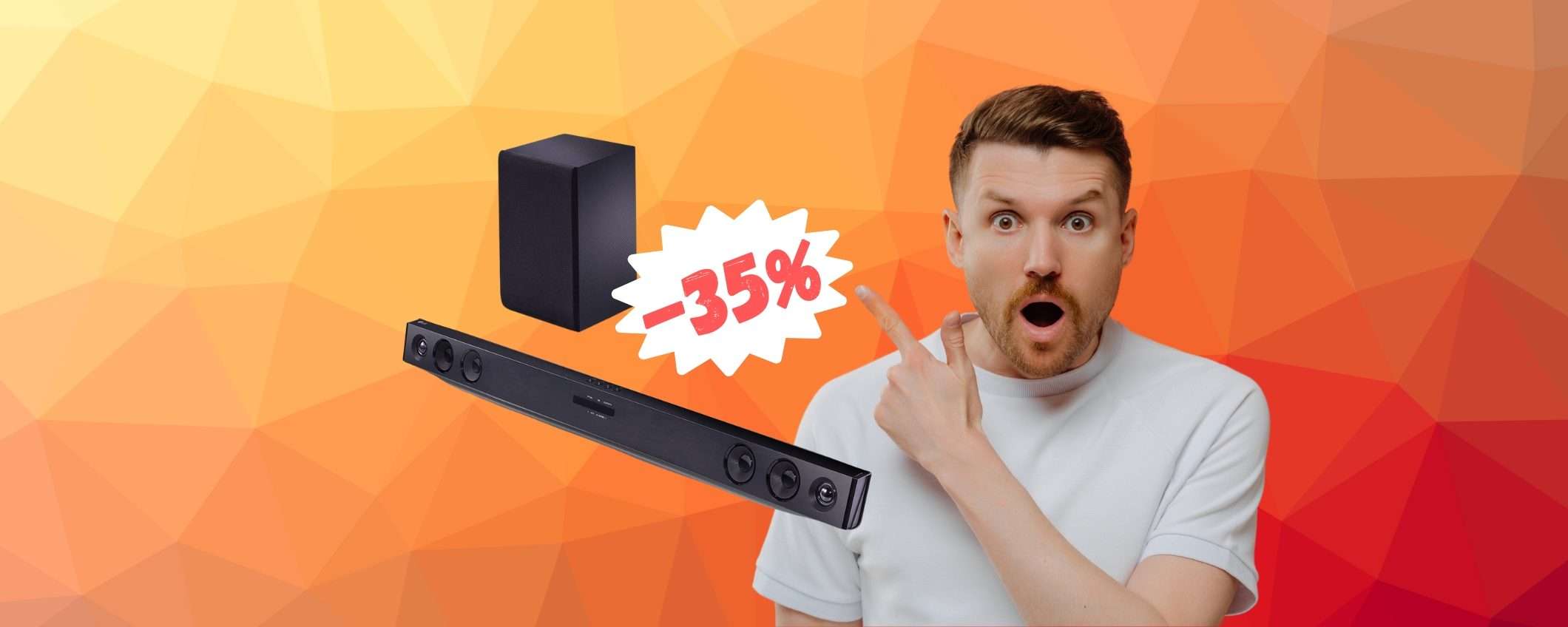 Soundbar LG da 300W e subwoofer wireless in SCONTO al 35% Soundbar LG da 300W e subwoofer wireless in SCONTO al 35%