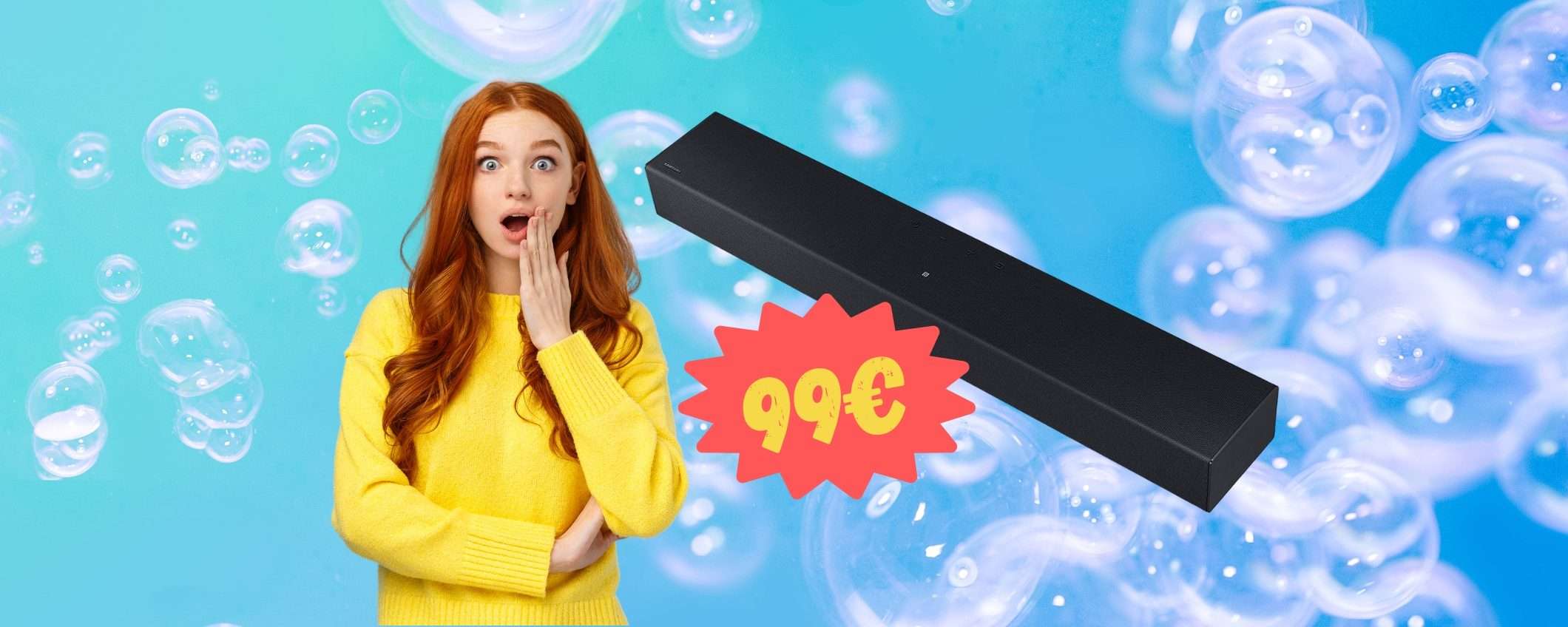 Soundbar Samsung a 99€: MAI un prezzo così BASSO (-50€) Soundbar Samsung a 99€: MAI un prezzo così BASSO (-50€)
