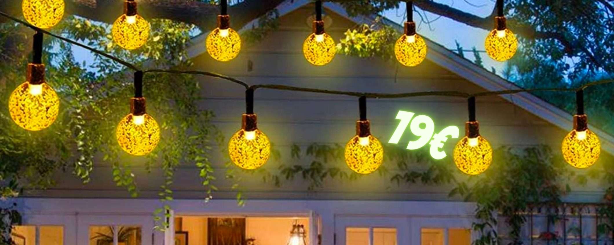 Giardino LUMINOSO con catena senza costi: pannello solare e 11M Giardino LUMINOSO con catena senza costi: pannello solare e 11M