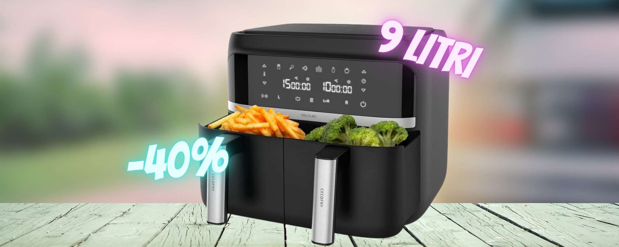 Sapore irresistibile in tavola: Friggitrice ad Aria 9L SMISURATA -40% Sapore irresistibile in tavola: Friggitrice ad Aria 9L SMISURATA -40%