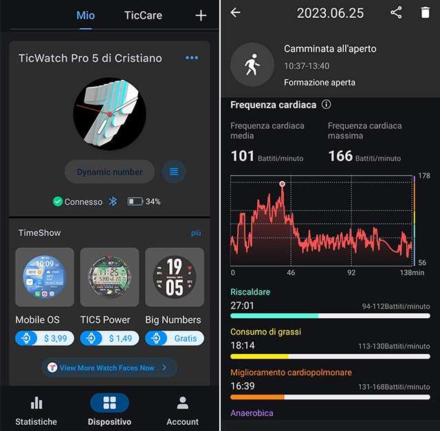 TicWatch Pro 5: l'applicazione Mobvoi Health