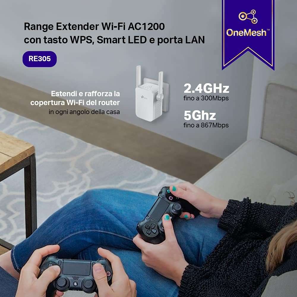 Ripetitore WiFi Mercusys TP-Link ME12 – 300 Mbps Single Band, 2 Antenne Esterne, Facile Configurazione Con WPS!
