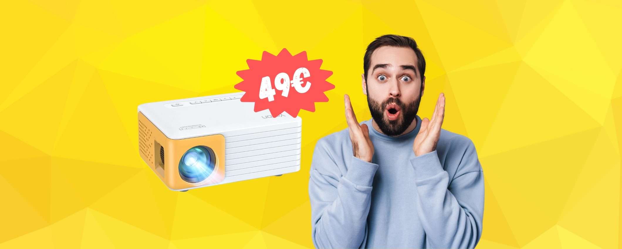 Trasforma la parete in un cinema con il mini proiettore a soli 49€ Trasforma la parete in un cinema con il mini proiettore a soli 49€
