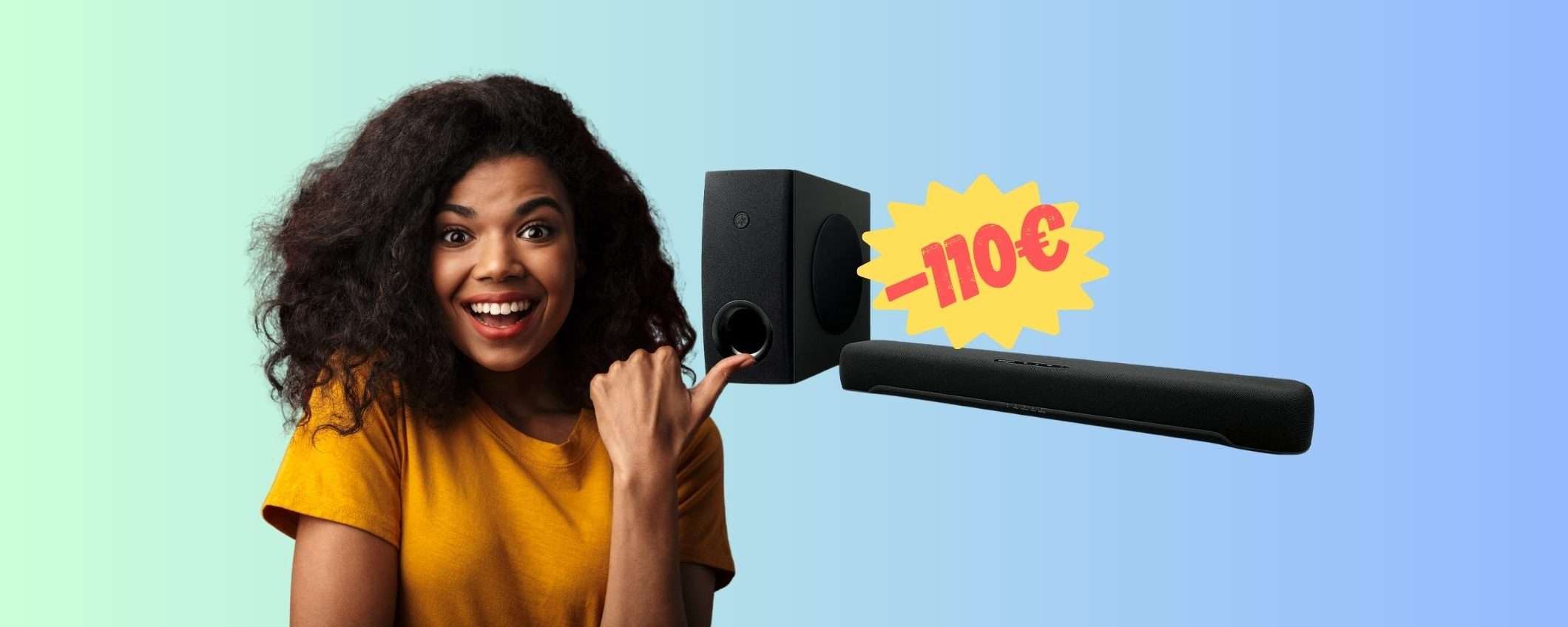 YAMAHA: soundbar compatta con subwoofer in SCONTO di 110€ YAMAHA: soundbar compatta con subwoofer in SCONTO di 110€