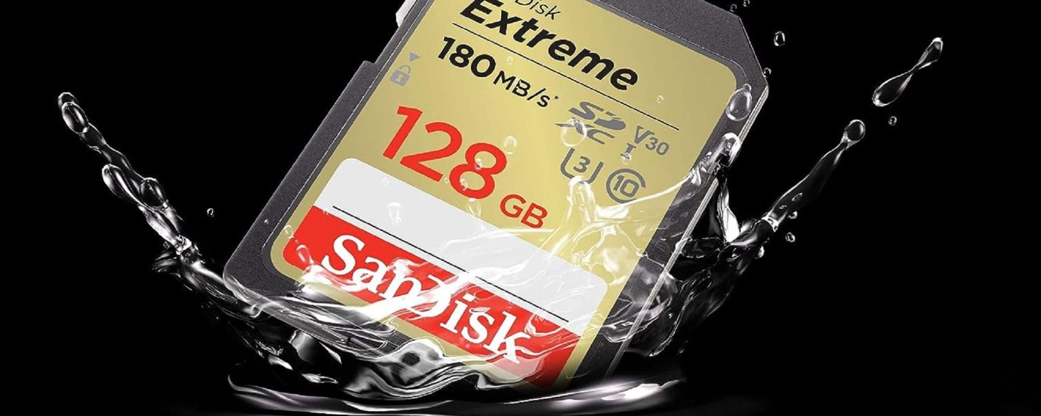 SDXC SanDisk Extreme da 128GB + RescuePRO Deluxe per 2 anni a soli 28€