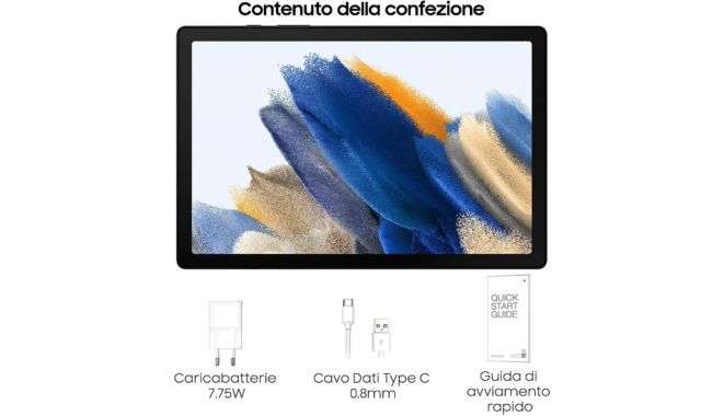 Contenuto confezione Samsung Galaxy Tab A8