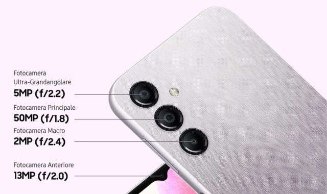 Fotocamera Samsung Galaxy A14 dettagli