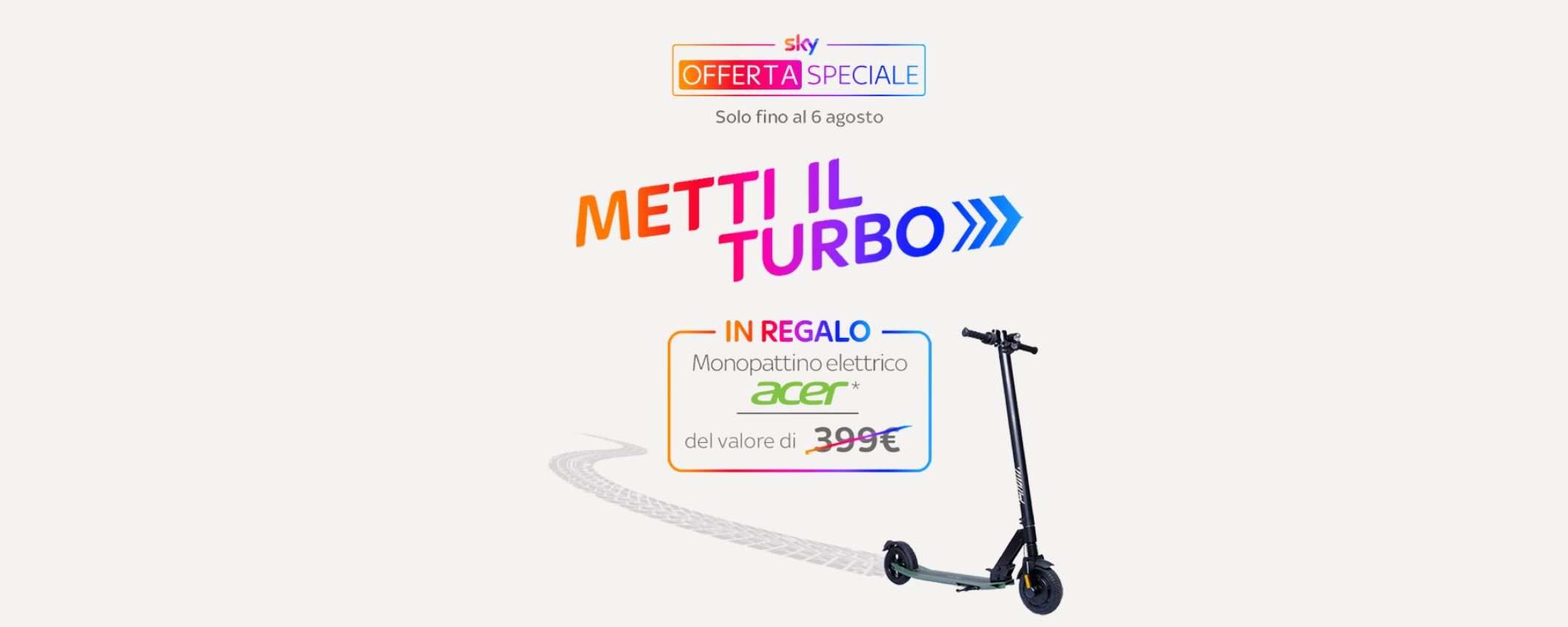 Ritorna l'offerta Sky per avere un monopattino elettrico GRATIS Ritorna l'offerta Sky per avere un monopattino elettrico GRATIS
