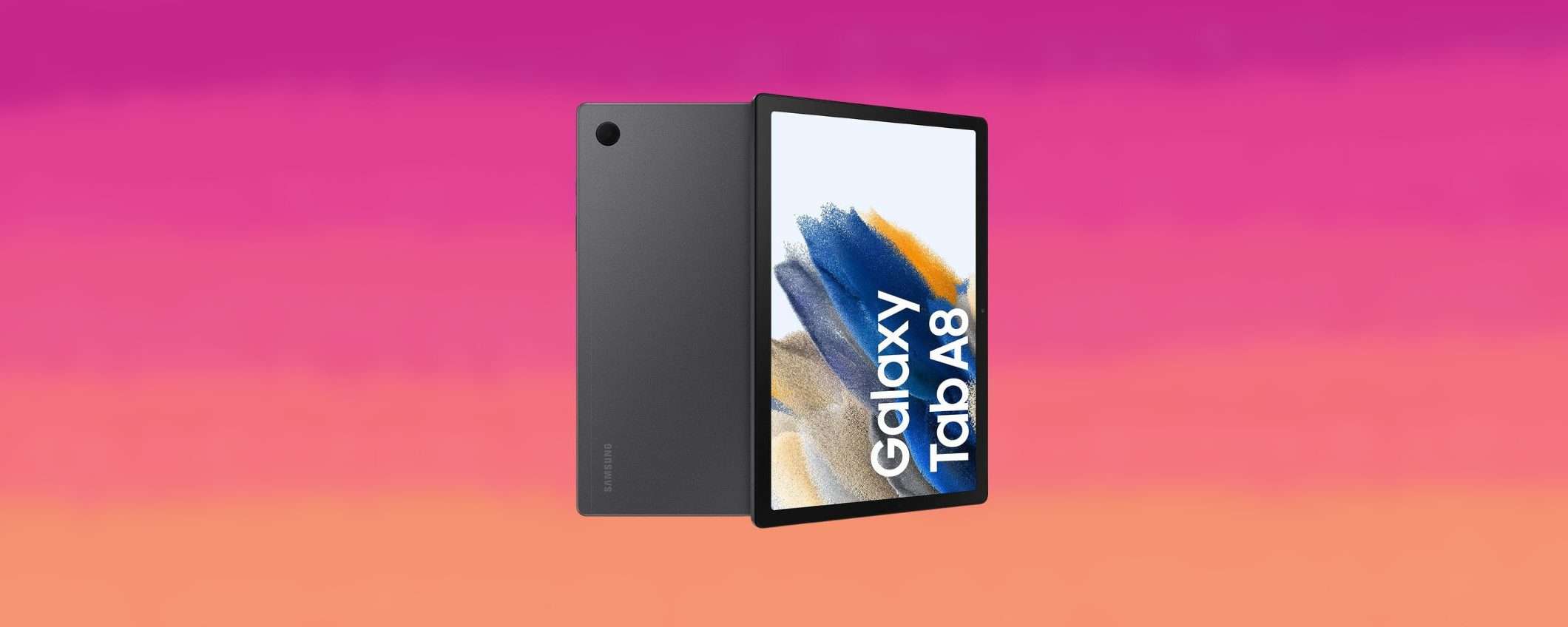 Samsung Galaxy Tab A8 il tablet oggi è ancora più economico: risparmi quasi 100€ Samsung Galaxy Tab A8 il tablet oggi è ancora più economico: risparmi quasi 100€