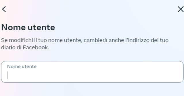 Cambiare nome utente su Facebook