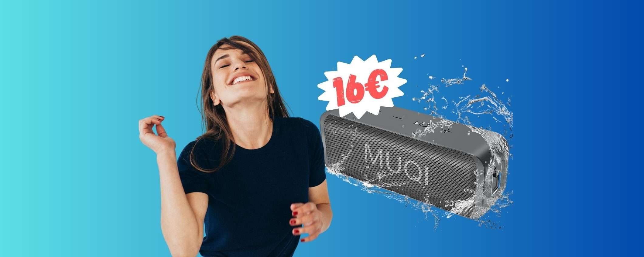 Altoparlante Bluetooth portatile impermeabile con batteria da 24h a 16€ Altoparlante Bluetooth portatile impermeabile con batteria da 24h a 16€