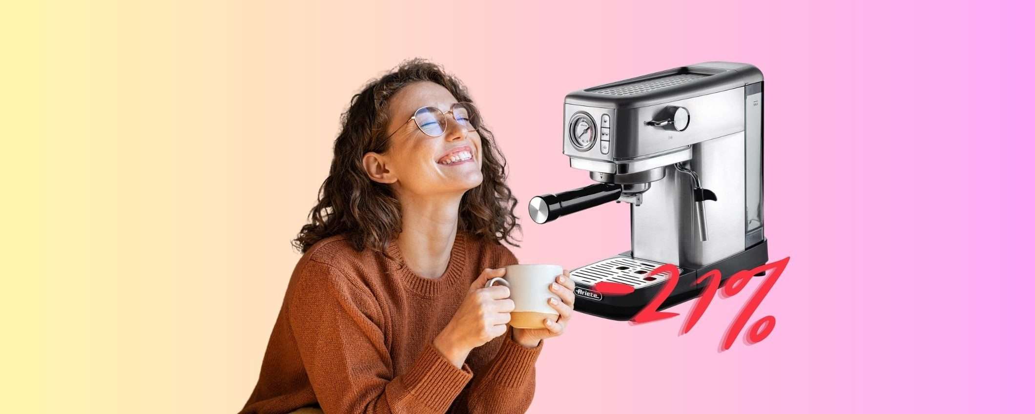 Ariete 1381: macchina per caffè slim compatibile con polvere e cialde Ariete 1381: macchina per caffè slim compatibile con polvere e cialde