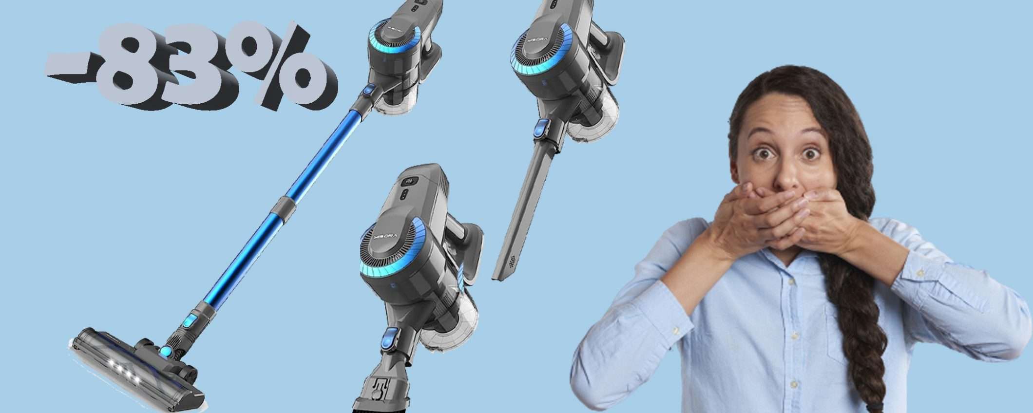 Aspirapolvere senza fili 6 in 1 ultraleggero: sconto FOLLE dell'83% Aspirapolvere senza fili 6 in 1 ultraleggero: sconto FOLLE dell'83%