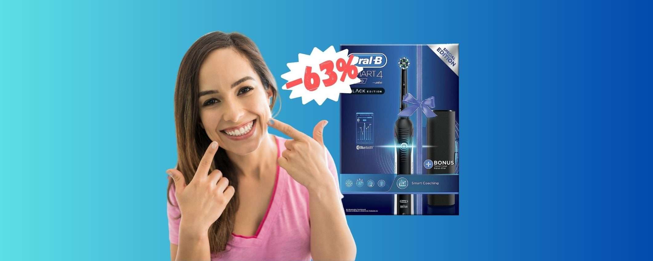 Braun Oral-B Smart 4: il RE degli spazzolini elettrici in sconto del 63% Braun Oral-B Smart 4: il RE degli spazzolini elettrici in sconto del 63%