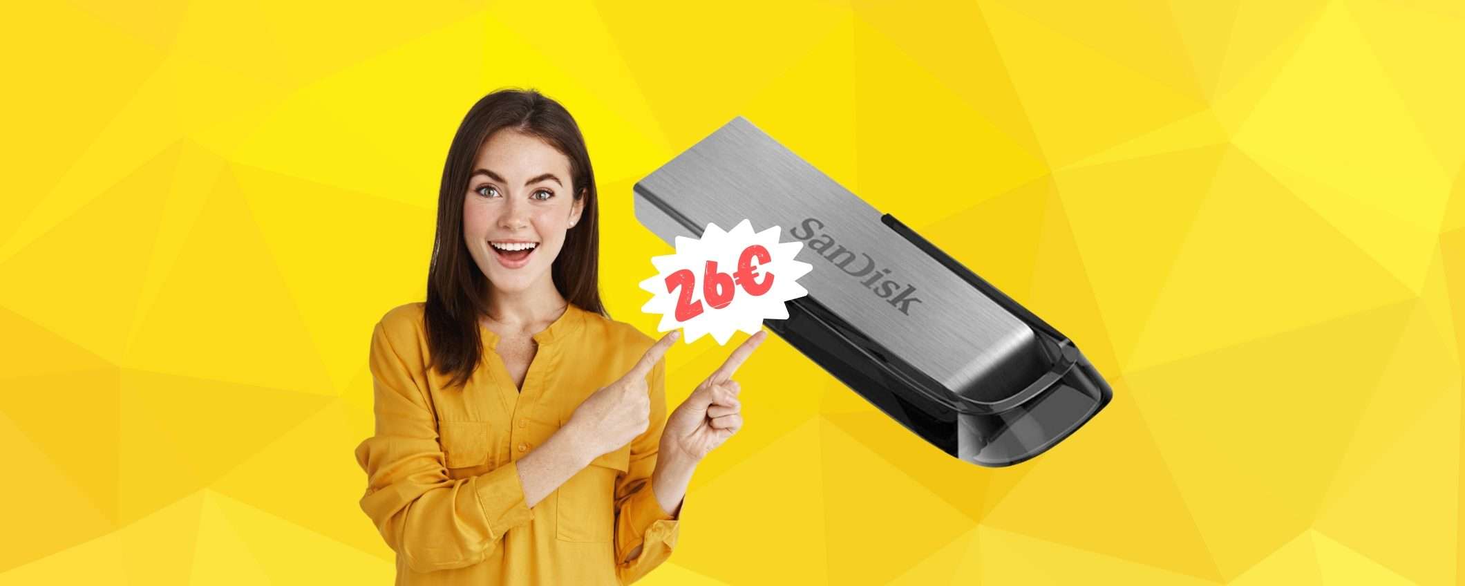 Chiavetta USB SanDisk da 256 GB a PREZZO FOLLE: solo 26€