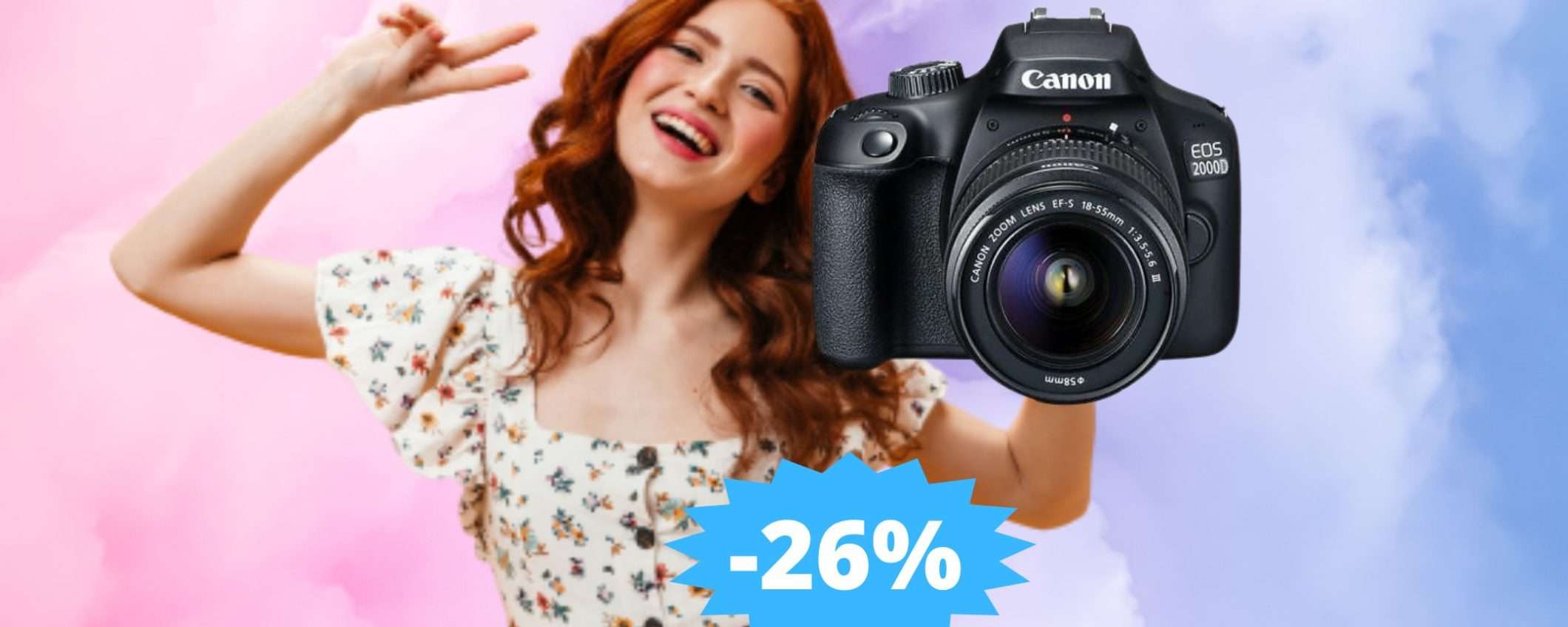 Canon EOS 2000D: l'OCCASIONE che cercavi (-26%) Canon EOS 2000D: l'OCCASIONE che cercavi (-26%)