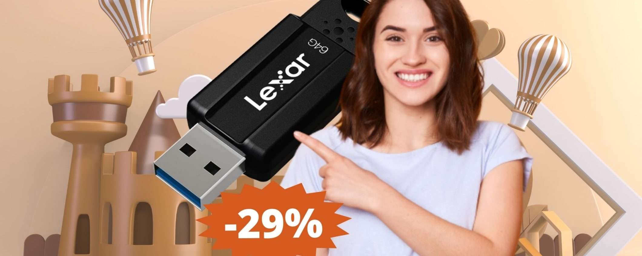 Chiavetta USB Lexar JumpDrive S80: MEGA sconto su Amazon Chiavetta USB Lexar JumpDrive S80: MEGA sconto su Amazon