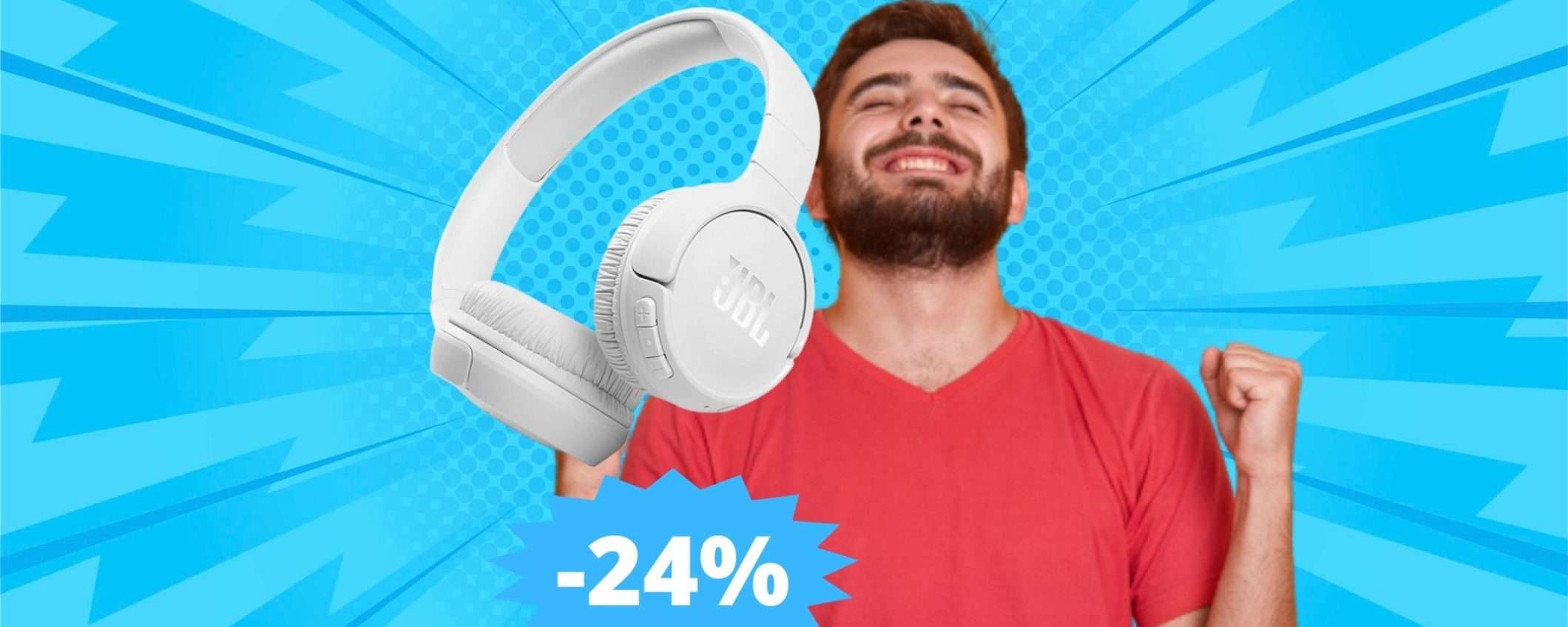 Cuffie JBL Tune 510BT: bassi potenti in SUPER sconto Cuffie JBL Tune 510BT: bassi potenti in SUPER sconto