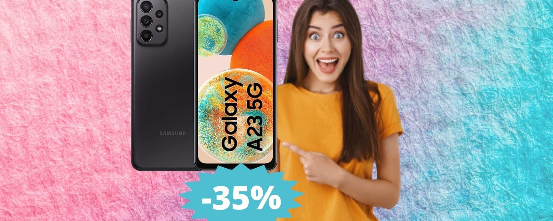 Samsung Galaxy A23: IRRESISTIBILE sconto del 35% su Amazon Samsung Galaxy A23: IRRESISTIBILE sconto del 35% su Amazon