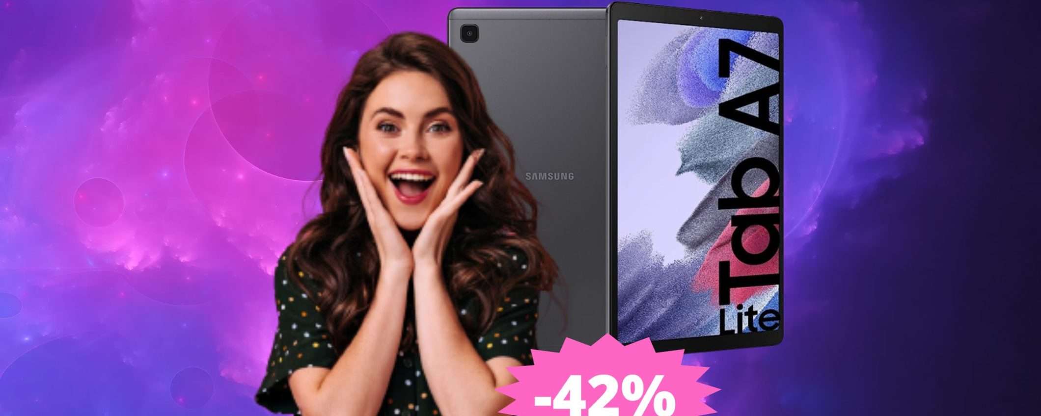 Samsung Galaxy Tab A7 Lite: prezzo FOLLE su Amazon (-42%)