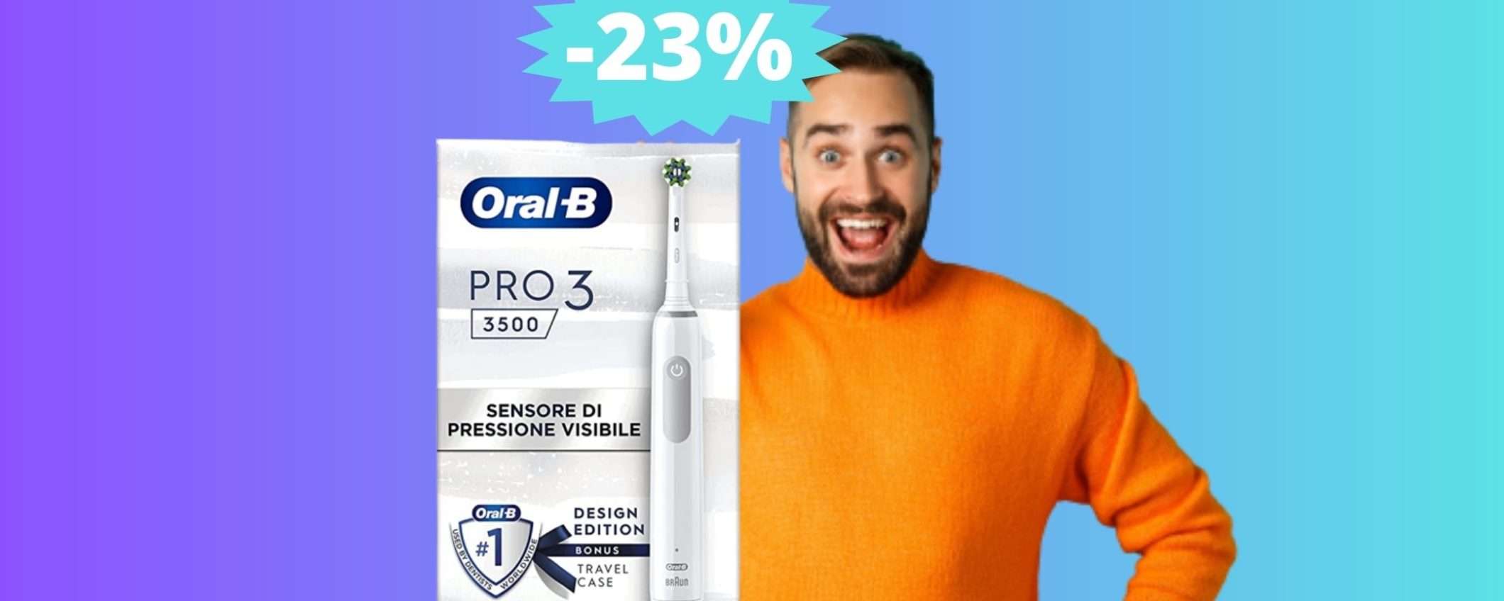 Spazzolino elettrico Oral-B Pro 3: SUPER sconto del 23% Spazzolino elettrico Oral-B Pro 3: SUPER sconto del 23%