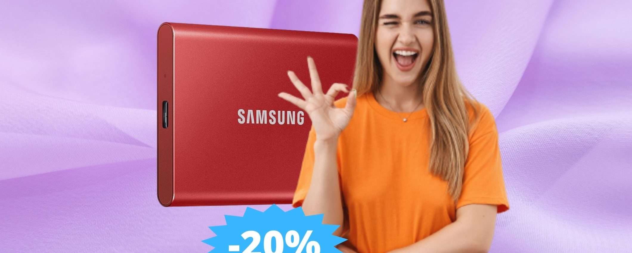 SSD Samsung T7: un'occasione da non perdere (-21%)