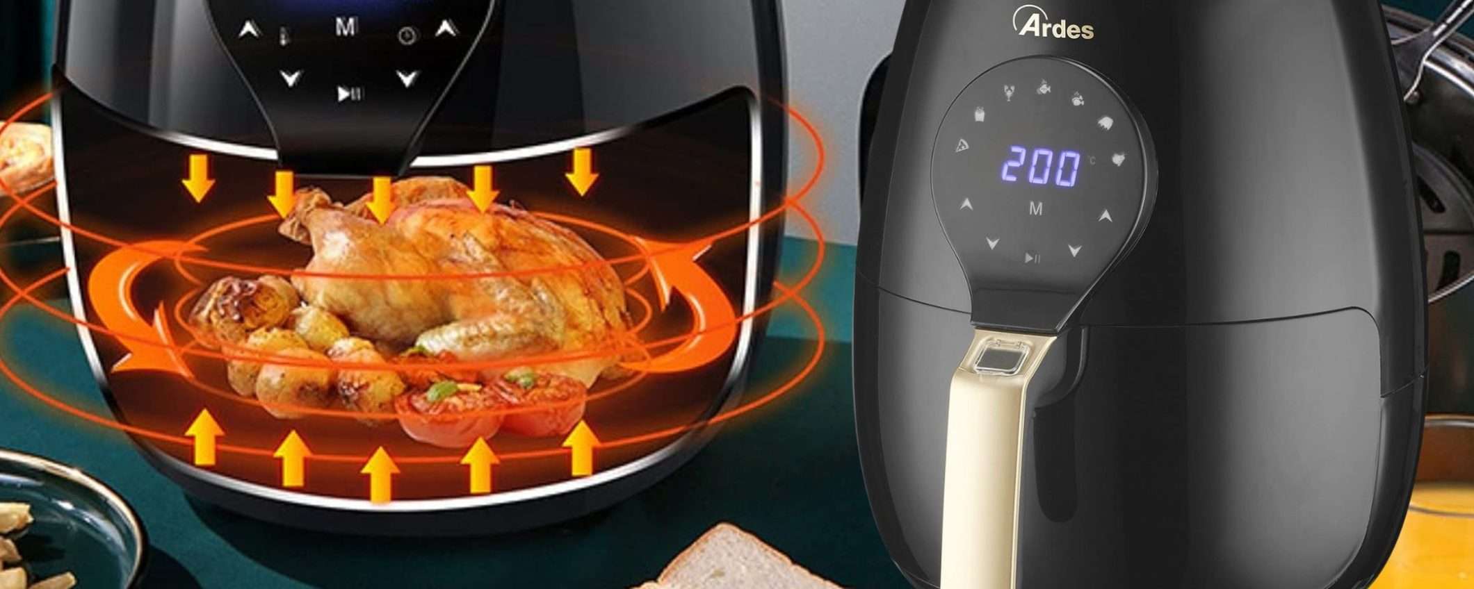 Friggitrice ad aria XXL, alta qualità a prezzo WOW: spegni i fornelli (59€) Friggitrice ad aria XXL, alta qualità a prezzo WOW: spegni i fornelli (59€)
