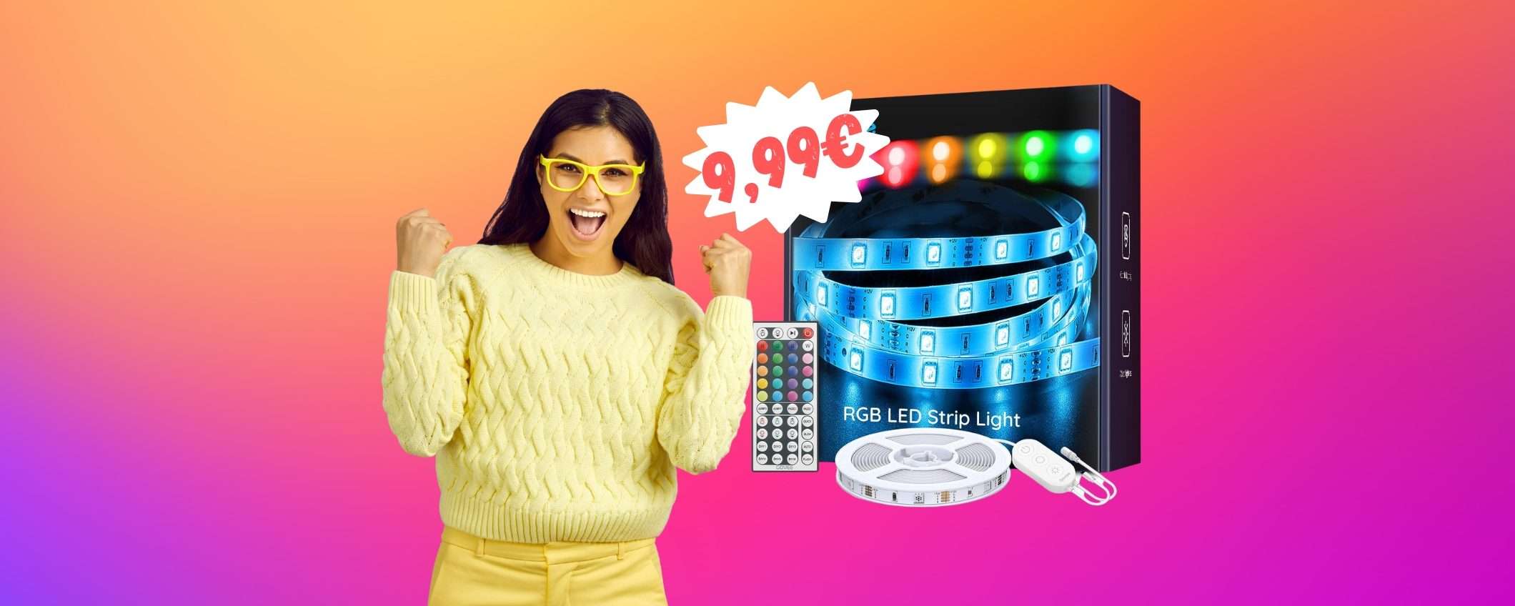 Govee: 5m di striscia LED con telecomando a MENO di 10€ Govee: 5m di striscia LED con telecomando a MENO di 10€