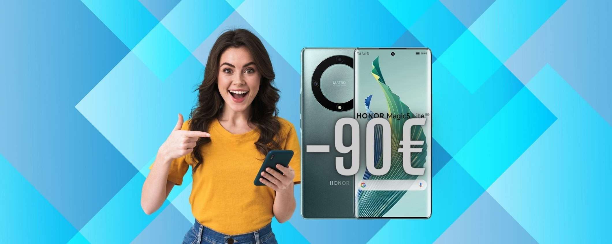 Honor Magic5 Lite a 90e in MENO su Amazon è un vero AFFARE Honor Magic5 Lite a 90e in MENO su Amazon è un vero AFFARE