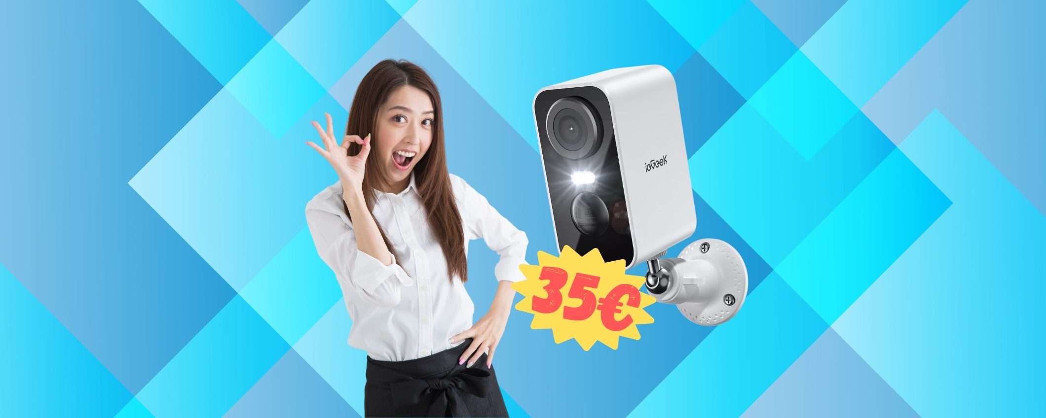 ieGeek: telecamera di sicurezza WiFi con faro e allarme a 35€ ieGeek: telecamera di sicurezza WiFi con faro e allarme a 35€