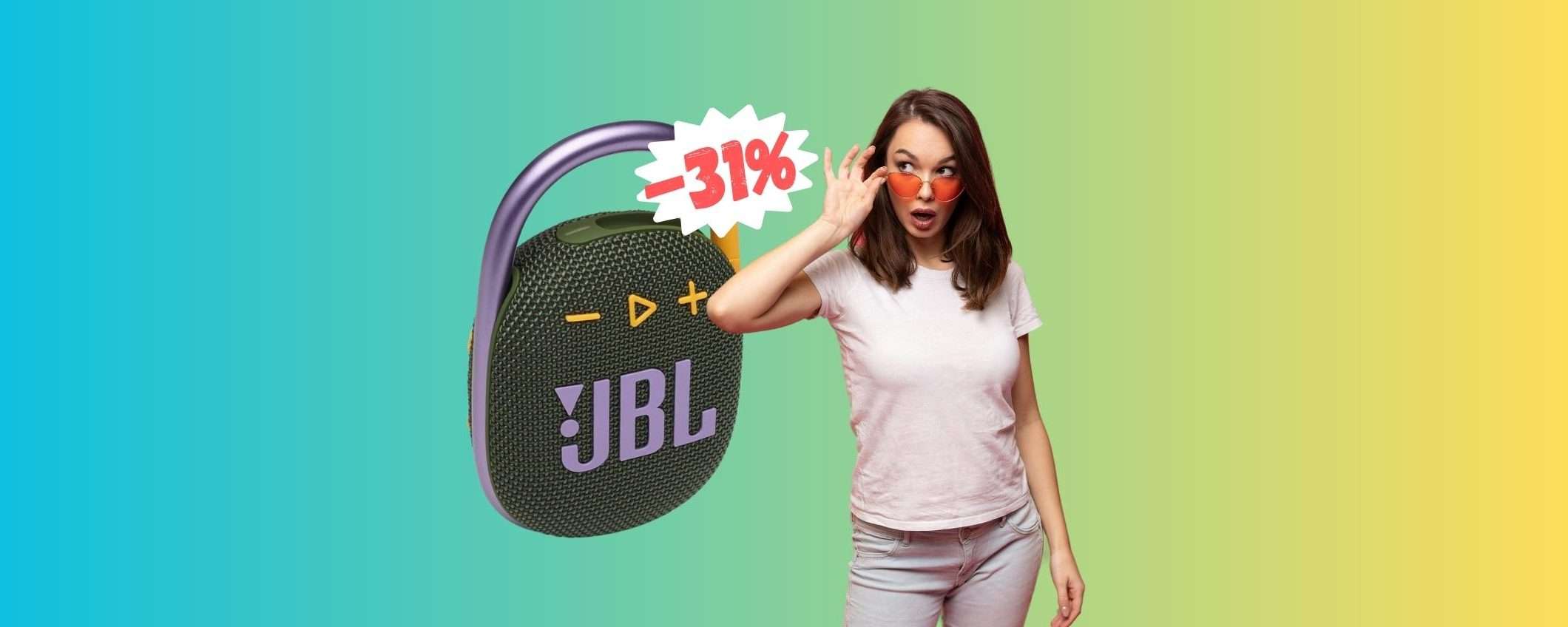 JBL Clip 4: speaker Bluetooth che agganci dove vuoi (-31%)