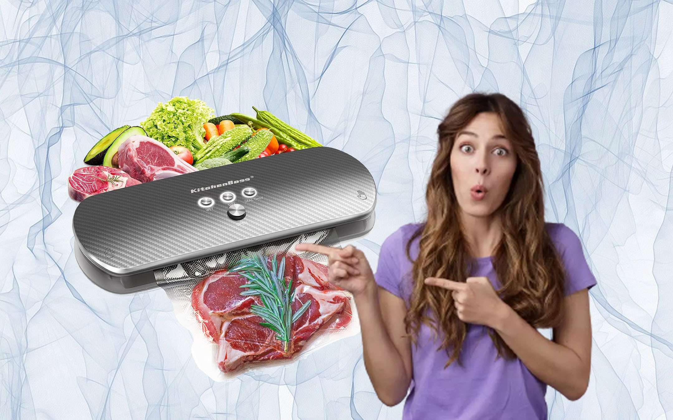 Macchina Sottovuoto Professionale Alimenti 90W 240V – Automatica E Portatile – ZKFK-001