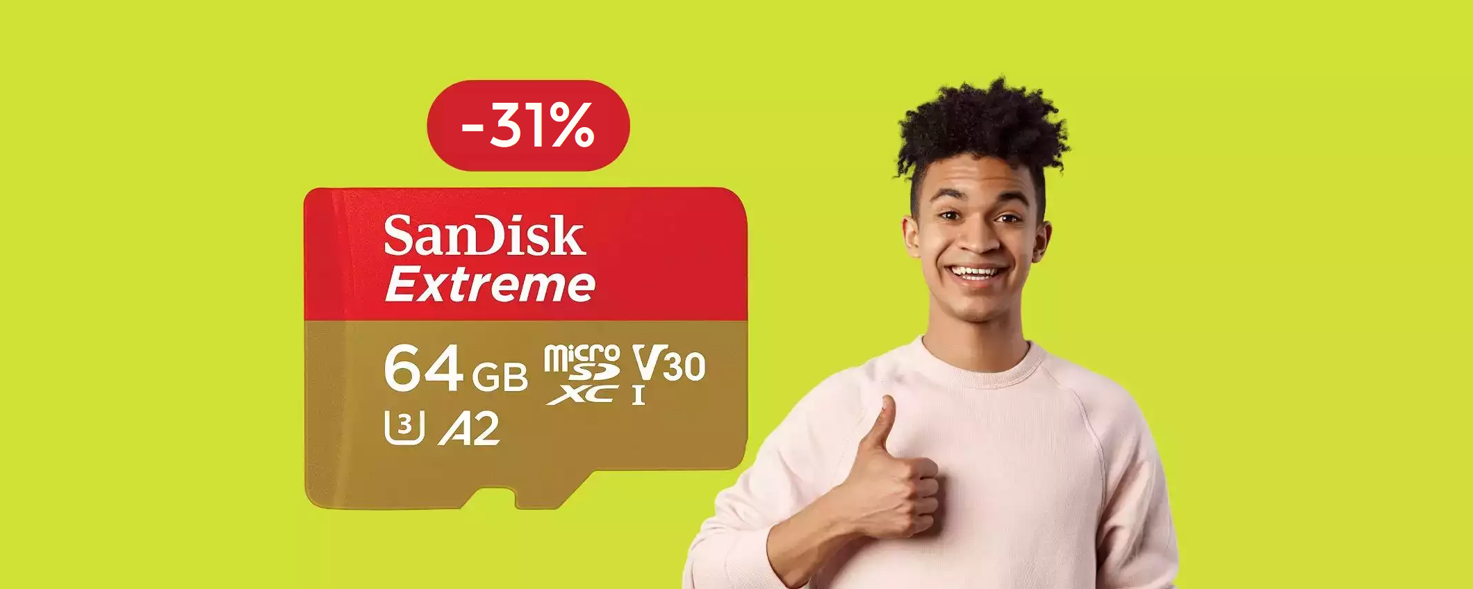 MicroSD 64GB SanDisk: torna il MAXI SCONTO su Amazon (19€)